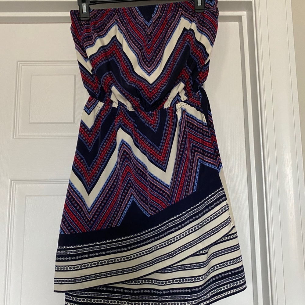 Express Navy strapless dress